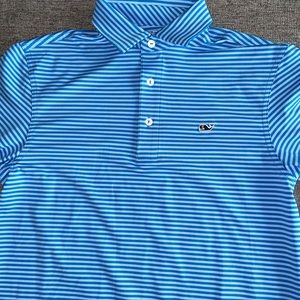 Vineyard Vines Striped blue performance  Polo XS NWOT